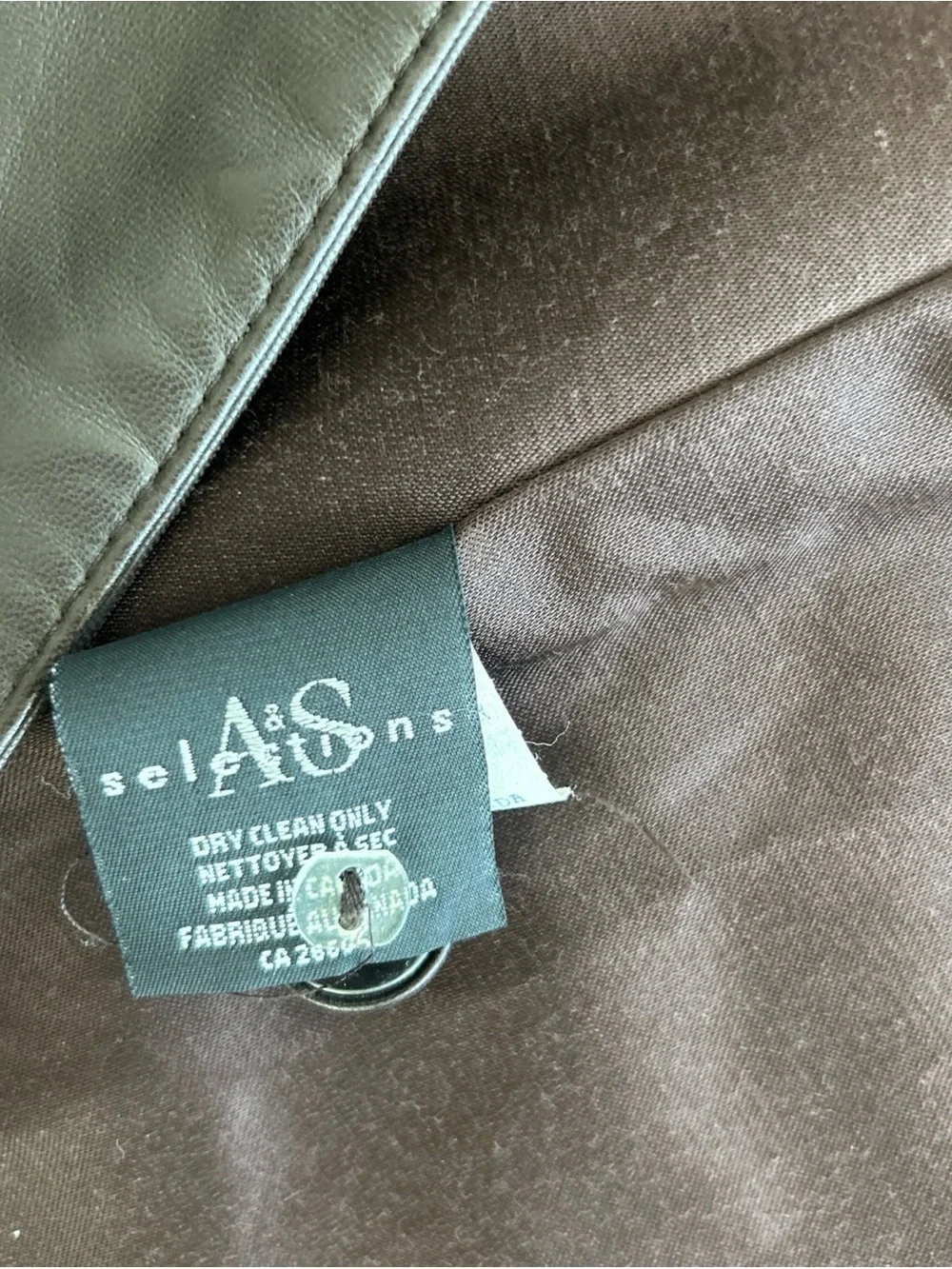 Vintage Leather Coat Womens M Brown Lamb Leather Fur Trim Hood Made Canada Long - Picture 9 of 15